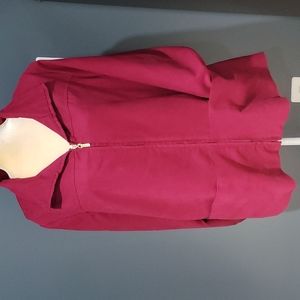 Alia Womens Fuchsia Zip Up Jacket Shirt Faux Suede Size 18W